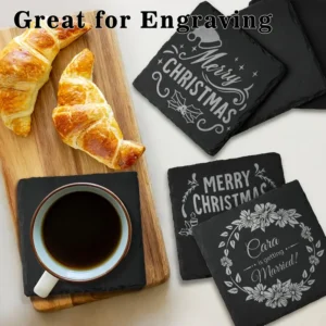 4 Inch Black Stone Coasters