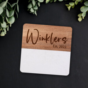 marble and acacia wood, these coaste